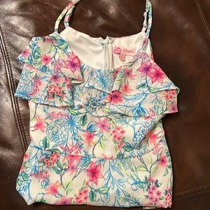 Lined floral romper